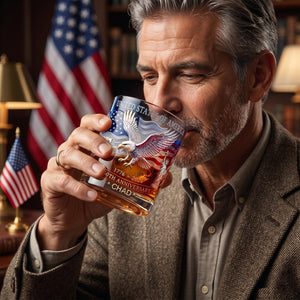 United States 250th Anniversary, Personalized Whiskey Glass, Patriotic Cup Gift For Him