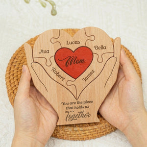 Mother's Day Gifts, Mom, Mother You Are The Piece That Hold Us Together - Personalized Wooden Family Puzzle