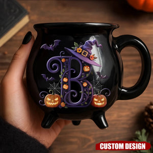 Custom 12oz Ceramic Cauldron Coffee Mug - Personalized Halloween Witchy Gifts For Besties, Sisters, BFF, Family, Yourself - Brew And Boo
