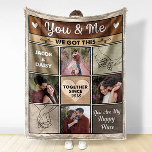 Custom Photo You And Me We Got This - Anniversary, Birthday Gift For Spouse, Husband, Wife, Boyfriend, Girlfriend - Personalized Custom Fleece Blanket