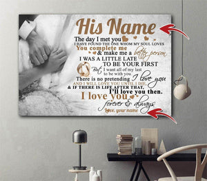 Couple Gift Poster, Wall Decor, Custom Name On Poster, Touching Quote, High Quality