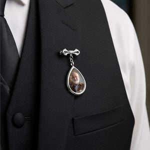 Custom Photo Teardrop Pin - Personalized Memorial Sympathy Gifts - Carried In My Heart Always