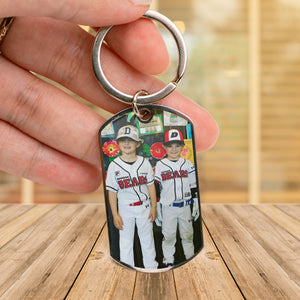 (Photo Inserted) Be Strong Be Brave - Personalized Engraved Stainless Steel Keychain