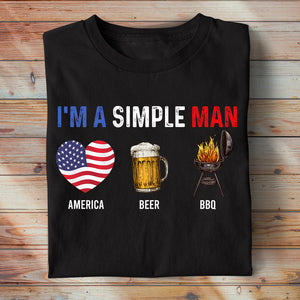 Simple Man's Favorite Things Personalized Shirt - Customize Favorite Things