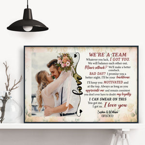 We Are A Team - Personalized Photo Canvas Poster gift for couple