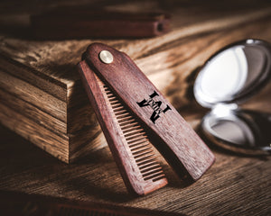 Custom Engraved Beard Comb, Personalized Wooden Comb