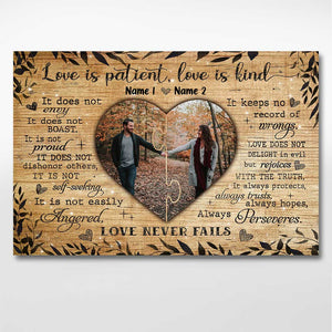 Love Is Patient Love Is Kind - Personalized Couple Poster