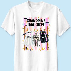 Grandma's Boo Crew Preppy Pattern - Personalized Shirt - Trendy Fall Halloween Tee for Grandma