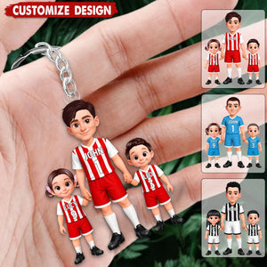 Personalized Soccer Dad Keychain - Gift For Soccer Lovers