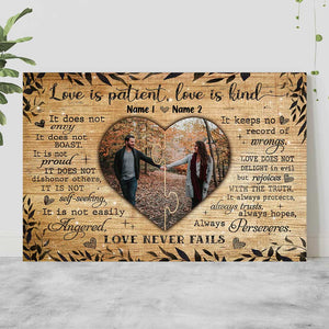 Love Is Patient Love Is Kind - Personalized Couple Poster