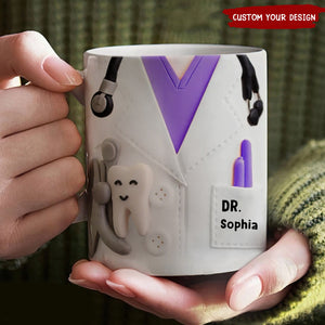 Personalized Doctor 3D Effect Coffee Mug - Gift Idea for Pediatrician/Doctor/Dentist