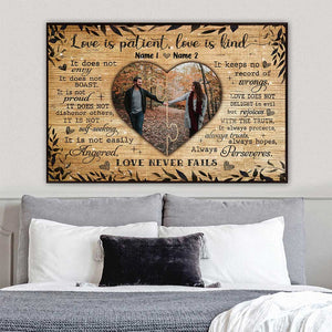 Love Is Patient Love Is Kind - Personalized Couple Poster