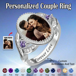 Forever Love-Personalized Couple Photo Ring
