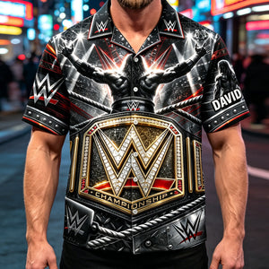 Personalized Wrestling Champion Hawaiian Shirt - Wrestling Fan Gift