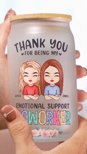 Thanks For Being My Unpaid Therapist - Bestie Personalized Custom Glass Cup, Iced Coffee Cup - Gift For Best Friends, BFF, Sisters, Coworkers