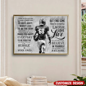 Today Is A Good Day-Motivational Personalized Football Boy Poster-Gift For Football Lovers