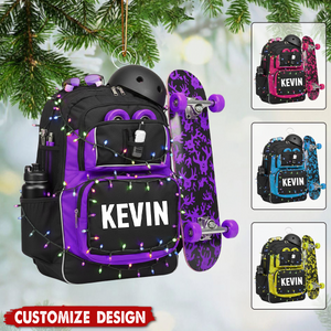 Personalized Skateboard Backpack Ornament