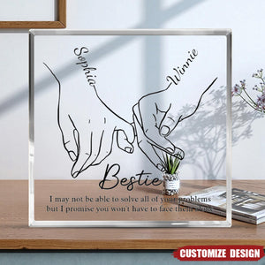 I'll Be There Pinky Promise - Personalized Acrylic Plaque - Gift For Best Friends, BFF, Sisters,Daughter,Grandma,Mom