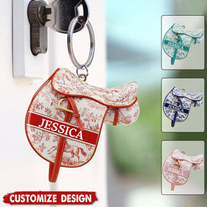 Personalized Saddle Keychain - Gift For Horse Lovers
