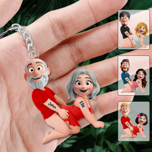 Naughty Personalized Couple Keychain - Gifts For Couple