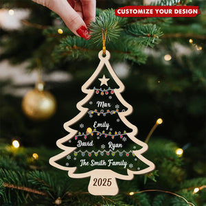 Wish You A Wonderful Christmas - Family Personalized Tree Ornament 2025