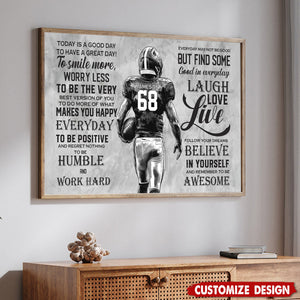 Today Is A Good Day-Motivational Personalized Football Boy Poster-Gift For Football Lovers