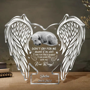 Custom Personalized Memorial Photo Acrylic Plaque - Christmas/Memorial Gift Idea for Family - God Has You In His Arms I Have You In My Heart