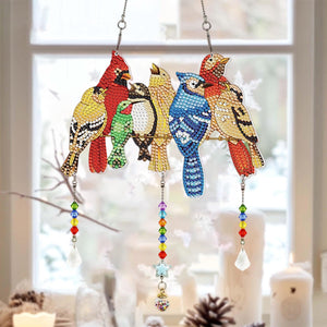 Diamond- Art Hanging Kit - Special Rhinestone 5D Window Ornament - Gift For Bird Lovers