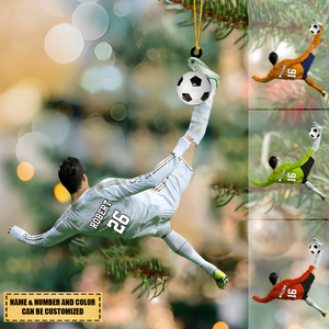 Custom Personalized Football/Soccer Lovers Acrylic Christmas Ornament, Gift For Football/Soccer lovers