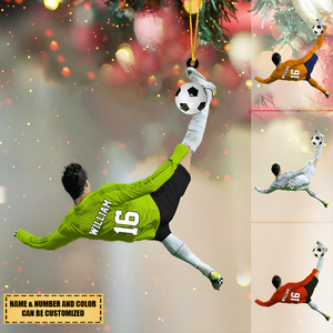 Custom Personalized Football/Soccer Lovers Acrylic Christmas Ornament, Gift For Football/Soccer lovers