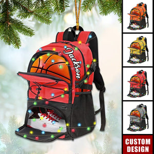 Personalized Basketball Bag Christmas Ornament - Gift For Basketball Players