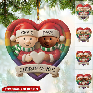 Personalized LGBT Couple Christmas Ornament