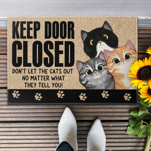 Don't Let The Pets Out - Personalized Doormat