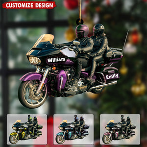 Personalized Motorcycle Christmas Ornament, Custom Biker Name Ornament - Gift for Biker Lover