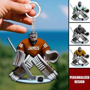 Personalized Hockey Goalie Keychain