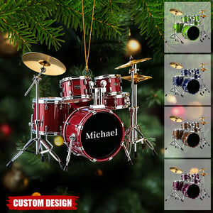 Personalized Drum Set Ornament - Drummer Gift, Music Lover Gift