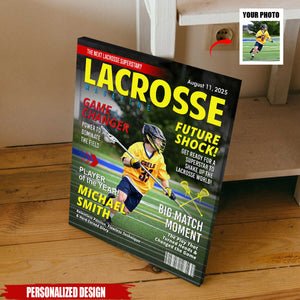 Custom Lacrosse Magazine Cover Poster, Gift For Lacrosse Player