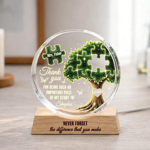 Custom Teacher Appreciation Night Light, Personalized Thank You Gift for Mentor
