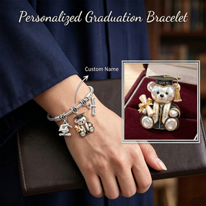 Personalized Graduation Bear Bracelet - Gift For Graduate