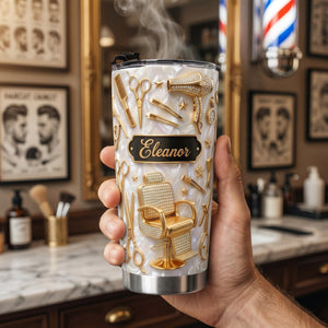 Personalized Barber Themed Tumbler - Gift For Barbers & Hairstylists
