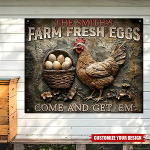 Personalized Farmer Rectangle Metal Sign-Chicken Coop Signs
