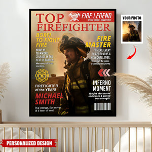 Personalized Firefighter Magazine Poster-Fireman Retirement Gift