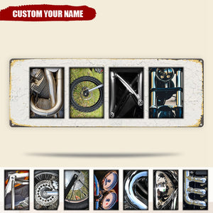 Motorcycle Name Art Metal Sign, Personalized Metal Wall Art, Gift For Biker, Motorcycle Lovers