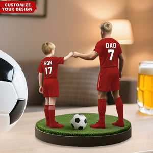 Soccer Dad And Kid - Personalized Acrylic Plaque, Father's Day Gift for Dad, Gift for Husband