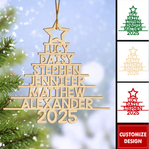 2025 New Release Personalized Family Name Wood Ornament