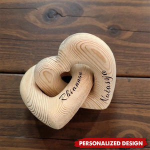 Personalized Infinity Heart Wood Sculpture-Valentine’s Day Gift