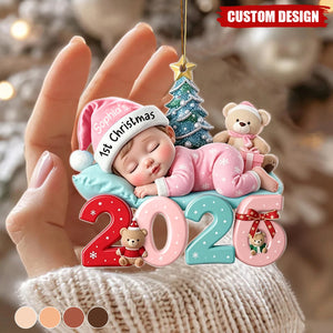 Personalized 2026 Baby First Christmas Ornament -Custom Name Acrylic Baby Shower Gift