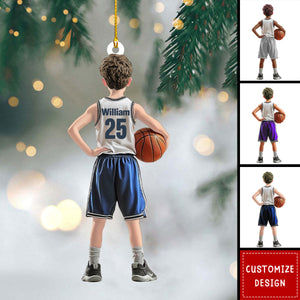 Personalized Kid Basketball Player Ornament - Gift For Basketball Young Lovers - 2025 New Release