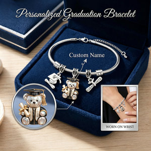 Personalized Graduation Bear Bracelet - Gift For Graduate
