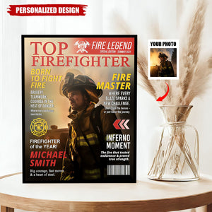 Personalized Firefighter Magazine Poster-Fireman Retirement Gift
